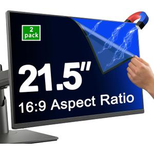 2 Pack 21.5 Inch Privacy Screen for 16:9 Widescreen Monitor, Magnetic Removable Anti-Spy Filter, Anti-Glare Blue Light Reduction Screen Protector, Anti-Scratch