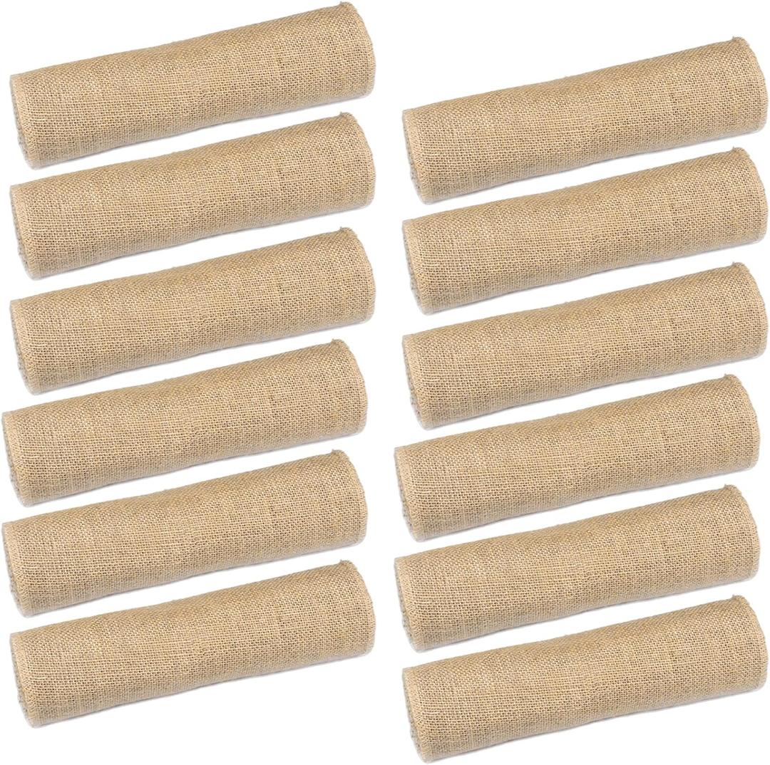 Tosnail 12 Pack 12" x 71" Burlap Table Runners, Rustic Jute Fabric Roll, Vintage Wedding Decorations, Brown Party Runner, Dinner Table Mats Placemats for Home Decor, Outdoor Wedding, Party, Events