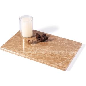 Natural Marble Cutting Boards for Kitchen - 12" x 8" Multi-Purpose Pastry Marble Tray Cheese Board Marble Slab for Counter, Bathroom Perfume Tray Jewelry Candle Plate (Light Emperador)