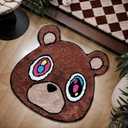 Graduation Bear Rug - Hypebeast Room Decor, Ultra-Soft Hypebeast Rugs with TPR Non-Slip Backing, Trendy Cloud-Like Plush Cute Carpet, Cool Rugs for Bedroom & Man Cave (28"x28")