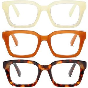 Readers for Women Oprah Style Square Reading Glasses with Spring Hinge Blue Light Blocking for Men Ladies