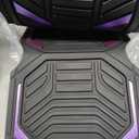 PIC AUTO Heavy Duty Rubber Floor Mats, Purple Aluminum Film Car Mats Set, Front and Rear Car Mats with Anti-Slip Backing, All Weather Protection, Trim-to-Fit for Automotive SUV, Sedan, Van