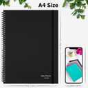 Planner Undated, Asten Daily Planner Agenda with To Do List, Hourly Schedules for Women and Men, Spiral Appointment Book with Elastic Closure, Inner Pocket 8.5" x 11" (Black) (A4)