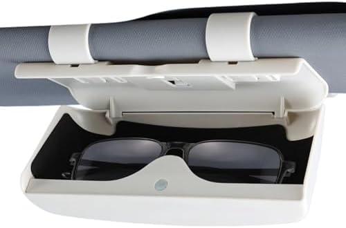 Car Sunglass Holder, Magnetic Sunglass Holder for Car, Visor Sunglasses Holder Clip, Truck Automotive Visor Accessories (Beige for Flat Frame Sunglass)