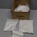 Gezond Compostable Paper Plates 250pcs Disposable Plates Heavy-Duty Paper Plates Biodegradable White Plates for Party Sugarcane Plates Cornstarch Forks Knives Spoons for 50 Guests