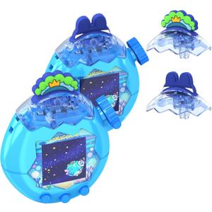 2 x Case for Tamagotchi Paradise Virtual Reality Pet, Cute Cartoon Blue Ears and Green Hats Cap Case Compatible with Tamagotchi Paradise Electronic Pet Accessories (2 Pcs)