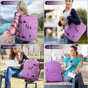 Large Travel Backpack, Laptop Backpack for women, Expandable 52L Carry On Backpack, TSA Water Resistant Weekender 18.4 Inch Laptop Backpack, Anti Theft Business Computer Bag with USB Port, Purple