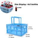 ZHJINGYU crates for storage,plastic baskets for organizing,collapsible shopping basket,foldable crate with Handles,collapsible storage crate,car basket,for Kitchen,Bathroom,Medicine (Blue, S)