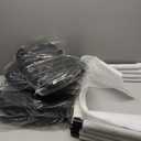 Sweetcrispy Dining Chairs Set of 4, Upholstered Mid Century Modern Kitchen Dining Room Accent Chairs with Faux Leather Cushion Seat & Metal Legs for Kitchen, Living Room - Black