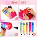 5pcs Large Inflatable Pencils, PVC Funny Giant Pencils Balloon Blow Up Crayon Practical Decoration Supplies for Back to School Graduation Birthday Party Classroom Playground