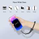 Phone Wrist Strap - Universal Multi-functional Polyester Woven Wristband For Mobile Phones, with Two Tether Tabs and One Leather Buckles (Black)