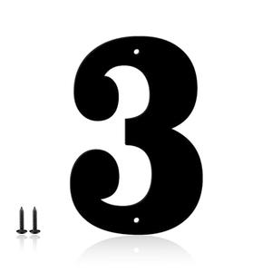 8 Inch Metal House Numbers, House Address Letters and Numbers for Outside Signs, Metal Letters Door Numbers Signage Street Address Plaque for Garden Door Mailbox Decor (Number 3)