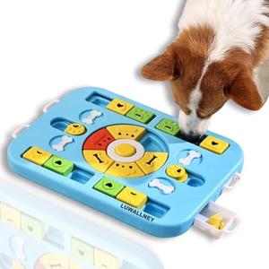LUWALLNEY Interactive Dog Puzzle Toy for Large, Medium, Small Dogs and Cats, 4 Ways to Play, Slow Feeder, Promotes Digestion, Easy to Clean, 1.54 Pounds
