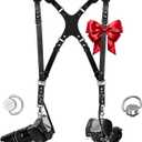 C Coiro Camera Harness for 2 Cameras Dual Shoulder Leather Camera Strap for DSLR/SLR, Camera Straps for Photographers