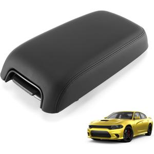 1VT06DX9AI Floor Center Console Armrest Lid Cover Assembly W/Base Compatible with Dodge Charger 2011-2021, Chry-sler 300 2015-2021 Replace 1VT06DX9AA 1VT06DX9AC 1VT06DX9AD 1VT06DX9AE, Black