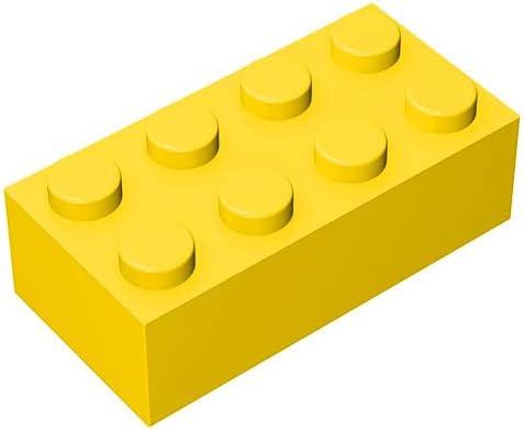 Classic Bulk Brick Block 2x4, 100 Piece Building Brick Yellow, Compatible with Lego Parts and Pieces 3001, Creative Play Set - Compatible with Major Brands(Colour:Yellow)