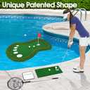 Floating Golf Green for Pool, Patented Pool Golf Game Floating Mat with Ball Retrieve Net/Scoreboard for Party & Training, 41x27"