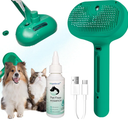 3 in 1 Cat Steam Brush - Pet-Friendly Self-Cleaning Grooming Tool with Water Brush for Cats and Dogs - Ideal Gift for Pet Owners (Dark green) Pack of 2