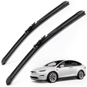 Wiper Blades for Tesla Model X 2016-2020, 28" + 18" Front Windshield Wiper Blade with Integrated Washing - Durable Stable and Quiet - fit All Weather Performance (2Pcs)