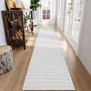 Collive Long Runners Rug for Hallways 2.6x10 Washable Kitchen Runner Rugs Non-Slip Rubber Backed Boho Hallway Runner Rug Gray Braided Farmhouse Carpet Floor Runner for Hall Bedroom Entryway (Grey)