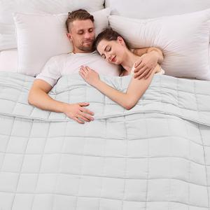 yescool King Size Weighted Blanket for Adults 25lbs, 80” x 87”, White
Heavy Comforter for Sleeping, Perfect for 240-260 Lbs, Breathable Bedding for Adults & Couple All Season, Machine Washable