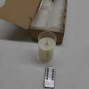 Fo32won Ivory White LED Flameless Pillar Candles Battery Operated with Remote and Timer, Pack of 5 (D 3"H 4" 5" 6" 8" 8") Decorative Plexiglass Flickering Candles with 3D Flame (Two Batteries Operated)