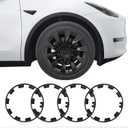 Rim Protector for Model Y, ABS+PC Wheel Rim Guard with Scratch & Scuff Protection, Prevents Curb Rash & Scratches, Clip-on Hub Protector Rings (Matte Black, 2020-2024 Model Y 20 Induction Wheel)