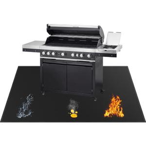 SecuCaptain Under Grill Mat for Outdoor Grill - X-Large 70x48 Thicken Double-Sided Fireproof Pad for Indoor Fireplace Fire Pit Heat Resistant Waterproof BBQ Floor Protector for Patio and Deck