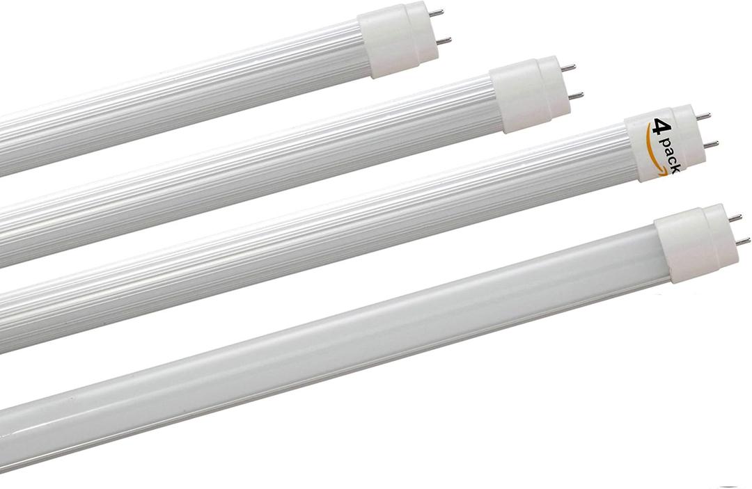 CYLED T8 2Ft 60cm 10-Watt Led Tube Light. Nortal White Color 5000K,Double Ended Input 20Watts Replacement Fluorescent Pack of 4 Units