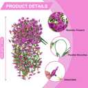 Hrobek 4 PCS Artificial Fake Hanging Flowers Plants for Outdoor Decoration | Faux Silk Daisy with Eucalyptus Leaves,UV Resistant Realistic for Outside Home Planter Porch Patio Balcony Yard Decor