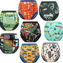 MooMoo Baby 8 Packs Potty Training Pants Cotton Absorbent Training Underwear for Toddler Boy and Girls 2T-9T (3T, Green)