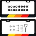 2 Pack Tri-Color Sport License Plate Frame, Aluminum Alloy 3 Color Sports License Plate Cover Holder Compatible for Toyota Tacoma 4Runner Tundra Rav4 Highlander TRD (3 Colour Yellow Orange Red)
