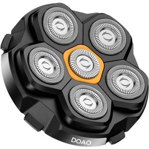 Replacement Head for Men's Shaver, DOAO Flexible 6D Electric Shaving Head, Waterproof and Cordless with Magnetic Blade for Bald Men (A6 Head)