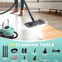 Steam Mop, 19 in 1 Detachable Steam Cleaner, 54OZ Tank, 10S Heat-up, Pressurized Deep Cleaning Steamer, 3-Level Temp & 221F for Floors, Carpets, Tiles, BBQ grill, Car, Window (MINT GREEN)