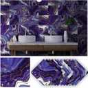 Alwayspon 12Pcs Wall Tile Sticker Transfer Peel and Stick, Self-Adhesive Vinyl Backsplsh Tile Decals, Non-Slip PVC Floor Sticker for Kitchen Bathroom, 20x20CM/8x8Inch, Marble Effect 030