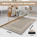 YDKGL Non Slip Long Bath Mat Bathroom Runner, Rubber Backing Ultra Thin Bathroom Rugs Fit Under Door Quick Dry Super Absorbent Washable Bath Rug Shower Mat for Bathtub Sink Floor, Beige 24"x48"