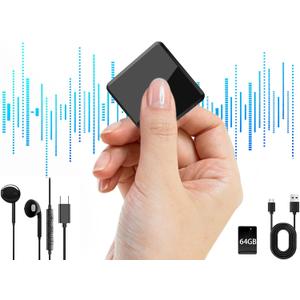 Voice Recorder - 64GB Listening Devices - Clear Audio Quality, Mini Small Recording Devices, Audio Recorder for Car,Meetings,Lecture,Interview