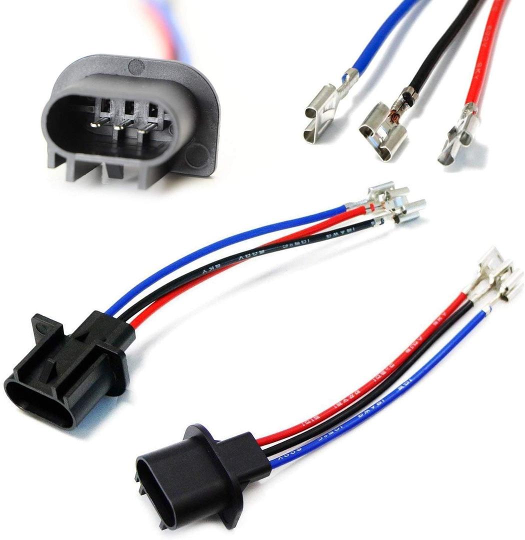 iJDMTOY H13/9008 to 9007/9004 or 9003/H4 Giboshi Terminal Polarity Adjustable Conversion Adapter Wiring Kit Compatible with Automtive Driving Light, Running/DRL, Fog Light, Retrofit, Off-Road Lighting