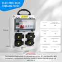Power Distribution Box, 110V Electricity Meter Electrical Box with NEMA 5-20 Power Outlet Pane,IP54 Electrical Breaker Socket Distribution Box for Construction Sites, workshops and Factories