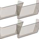 Clear Acrylic Single Pocket, Plastic Hanging Wall Mount File Holder for Office Home (Gray, 4 Pack)