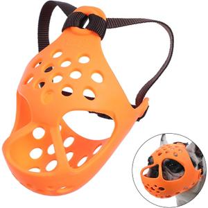 Dog Muzzle for Medium Dogs,Muzzle for Large Dogs,Soft Basket Muzzle Anti Biting Barking Chewing,Breathable Adjustable Pet Muzzle for Medium Large Dogs,Suitable for Grooming Trimming Training (Orange)