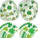 St Patrick's Day Party Tableware, Lucky Green Shamrock Plates and Napkins, St Patricks Day Theme Party Decorations