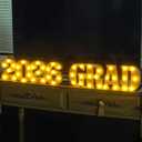 Graduation Decorations 2026-2 LED Long Marquee Light Up Letters 'Grad 2026' - Class of 2026 Graduation Party Decorations Sign for Kindergarten High School College Decor Table Centerpieces Ornaments