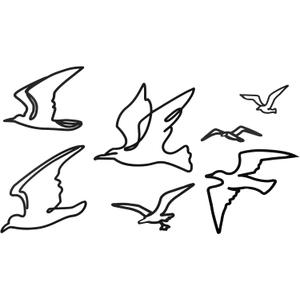 7 Pcs Metal Seagull Wall Decor Nautical Ocean Wall Art Black Minimalist Line Art Seagull Beach Coastal Decor for Bedroom Living Room Office Indoor Outdoor Decoration