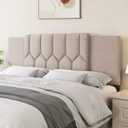 Upholstered Tufted Headboard, 3 in 1 Headboard for Full/Queen/King Size Bed, Height & Width Adjustable Head Board, Attach Frame, Study & Comfortable, Ideal for Bedroom, Dorm, Guest Room, Beige