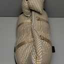 Dog Car Seat for Small Dogs,Center Console Seat for Puppy,Anti-Collapse Pet Car Seat with Soft Cushion Safety Belt, Portable Car Armrest Seat for Dog & Cat Under 15 lbs (Grid-Brown)