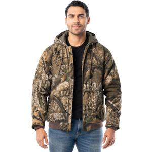 Realtree mens Insulated Duck Quilted Lined Full Zip Hoodie (5X-Large)