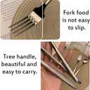 Thickened Stainless Steel Forks,4 Piece Set of Stainless Steel Hammer Fork Set,Tree Shaped Texture Handle Fork,4 Pieces,Silver