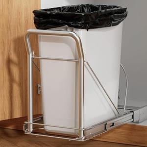 Storvexify Pull Out Trash Can Under Cabinet with Soft Close Slides，Heavy Duty Slide Out Under Sink Garbage Can，Adjustable Tail Groove for Can，Requires 13" W X 18" D Cabinets，(Not Included Trash Can)