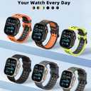 Breathable Ocean Band Compatible with Apple Watch Ultra 3/2/1 49mm,S11/S10 46mm,9/8/7 45mm,SE3/SE2/SE/6/5/4 44mm,3/2/1 42mm, Adjustable Silicone Band Breathable Sport Strap for Men Women